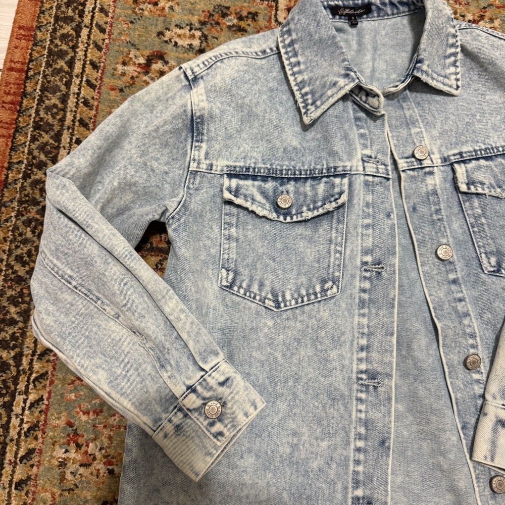 Denim Button-Up Jacket - image 3